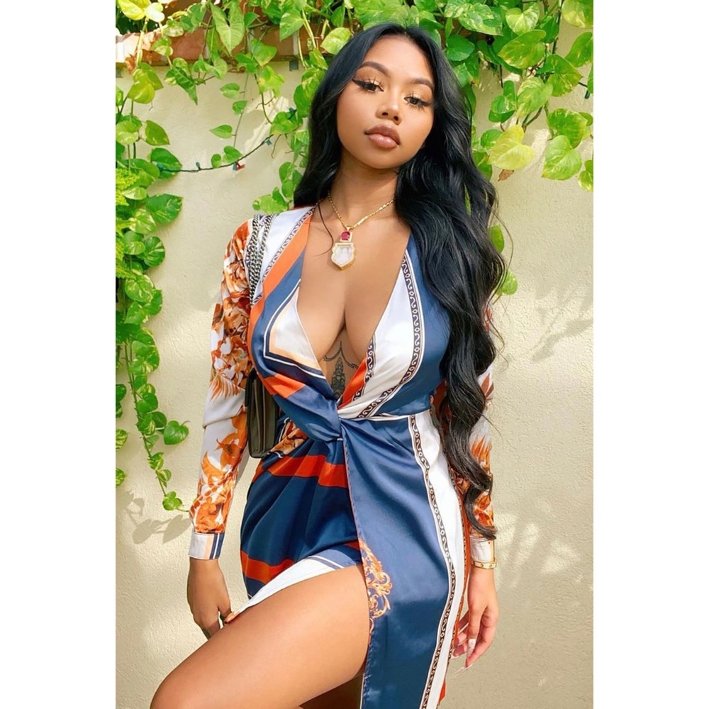 Classy Satin Mini Dress - Multicolor